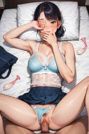 スカートを持ち上げる, 使用済みコンドーム, 口を手で覆うAIポルノ