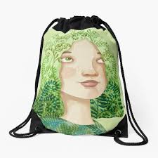 Fern Adventure Time Drawstring Bags for Sale