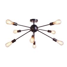 Flush mount lighting is a common ceiling light that can be used anywhere in the home, even in small spaces with low ceilings. Kostomo 8 Light Sputnik Chandelier Black Ceiling Light Rustic Flush Mount Kitchen Lighting Modern Lamp Fixtures For Bathroom Dining Room Bedroom Hallway 8c Lights Black Buy Online In Andorra At Andorra Desertcart Com Productid 179665217