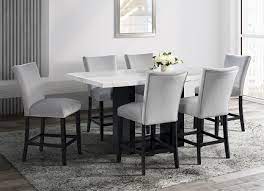 I hope you know that your dining table matters a lot to your people. Valentino Counter Height Dining Set W Grey Francesca Chairs By Elements Furniture Furniturepick
