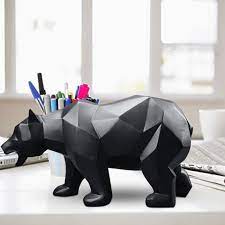The bear décor in this section includes black bear home decor and black bear merchandise like sculptures, furniture, and kitchen items. Bear Resin Statue Model Black Bear Sculpture Geometric Wildlife Male Bear Decor Home Office Animal Statues Craft Orament Gift Statues Sculptures Aliexpress