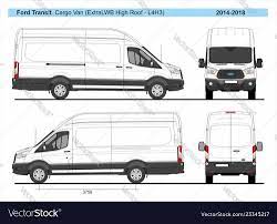 Ford Transit Cargo Delivery Van L4h3 2014 2018 Detailed Template For Design And Production Of Vehicle Wraps Scale 1 To 10 Download A Fre Ford Transit Van Ford
