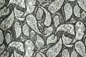Black And White Paisley Print Vintage 60s Fabric 1960s Black And White Paisley Print Sheer Cotton Fabric 8 Yards