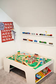 The Home Of Photographer Carley Kay As Featured On 6th Street Design School Love The Ledges Above The Train Table Big Boy Room Boy Room Kids Room