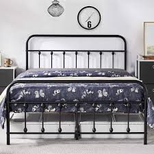By zinus (3) barrett queen grey linen upholstered platform bed. Buy Yaheetech Classic Metal Platform Bed Frame Mattress Foundation With Victorian Style Iron Art Headboard Footboard Under Bed Storage No Box Spring Needed For Boys Girls Queen Size Online In Indonesia B08vn6w69n