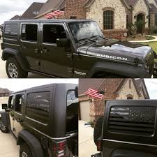 Back Glass Matte Black American Flag Window Decal Jeep American Flag Window Decal Ronin Factory Jeep Jeep Jl Jeep Truck