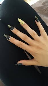 Nails Black Gold Ombre Ombrenails Paznokcie Ombre
