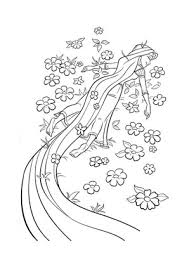 Ausmalbild Rapunzel In Der Blumenwiese Kostenlos Ausdrucken