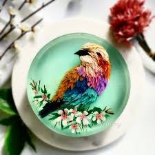 3d Jelly Art Lilac Breasted Roller Jelly Cake 3d Jelly Cake Jelly Flower