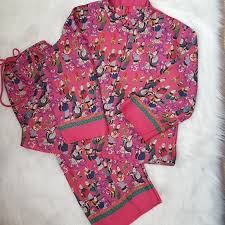 Josie Natori Fuchsia Asian Print Pajama Set