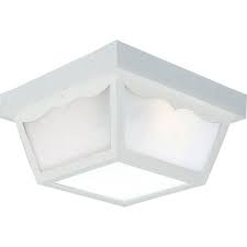Progress Lighting 1 Light White Outdoor Flushmount P5744 30 The Home Depot