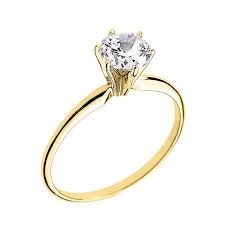 Yellow Gold 1 50 Ct Cubic Zirconia Dainty Solitaire Engagement Ring Walmart Com Engagement Ring Sizes Engagement Rings Solitaire Engagement Ring