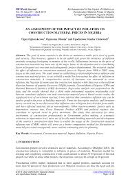 Inflation blogs, comments and archive news on economictimes.com. Pdf An Assessment Of The Impact Of Inflation On Construction Material Prices In Nigeria