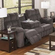 Acieona Reclining Sofa With Drop Down Table In Slate Nebraska Furniture Mart