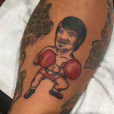 He used to do tattoos on his self when he was 13 and although he describes the glove design as ugly, he never considered removing it. Nashhogan Did A Little Manny Pacquiao Slugger For My Man