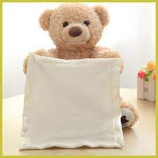 Cute Peek A Boo Teddy Bear Play Hide And Seek Lovely Cartoon Stuffed Animal Bear Kids Birthday Gift Music Bear Plu Bear Plush Toy Talking Teddy Bear Teddy Bear