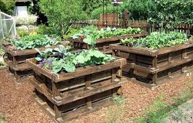 Www Palletwoodprojects Com Wp Content Uploads 2016 10 Raised Pallet Garden Vege And Flower Beds Jpg Paletten Garten Garten Hochbeet Garten