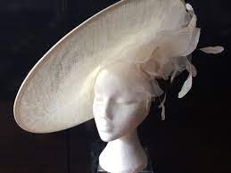 Large Saucer Hat With Flower Floral Summer Hatinator Www Hadleighhats Co Uk Wedding Hats Ivory Hat Hats