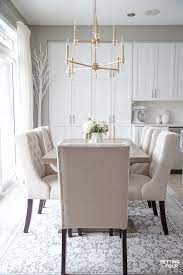 Beautiful Beige Button Tufted Dining Chairs Upholstered Wing Back Style Stain Resistant And Wate Dinning Room Chairs Dining Room Chairs Fabric Dining Chairs