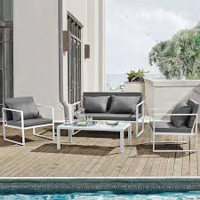 Casa Pro Sitzgruppe Weiss Grau Gartenmobel Set Gartenstuhle Garten Sofa Lounge Amazon De Kuche Haushalt Gartenmobel Sets Gartensofa Sitzgruppe
