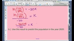 Exp Growth Population Find K Youtube