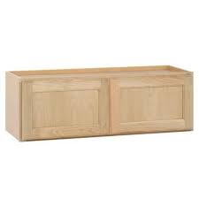 30x12x12 In Wall Bridge Cabinet In Unfinished Oak W3012ohd The Home Depot Unfinished Cabinets Oak Kitchen Cabinets Painting Oak Cabinets