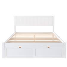 Mates full platform storage bed with 6 drawers in white. Full Size Wooden Bed Frame With Storage Drawer White