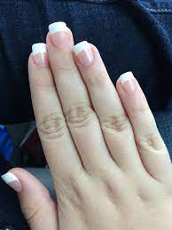 Acrylic Nails And White Paint To Make French Tips Painted Acrylic Nails Painted Toe Nails Square Acrylic Nails