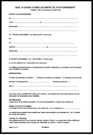 Contrat De Location Parking Garage Box A Imprimer Gratuitement