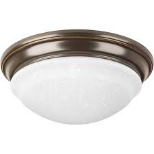 Flush mount lighting is a common ceiling light that can be used anywhere in the home, even in single pole occupancy led flush mount garage light. Progress Lighting 12 5 In Antique Bronze Integrated Led Flush Mount Light Energy Star In The Flush Mount Lighting Department At Lowes Com