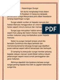 Oleh yang demikian, sungai memberi hiburan kepada penduduk setempat. Kepentingan Sungai
