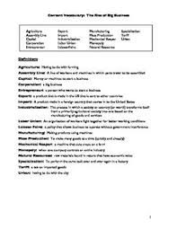 1900s Rise Of Business Vocabulary Vocabulary Vocabulary Words Vocabulary Worksheets