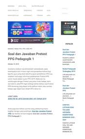 Soal jawaban riviu pembelajaran 6 matematika seri pppk di 2021 matematika belajar kuis. Soal Dan Jawaban Pretest Ppg Pedagogik 1 Jalurppg Id