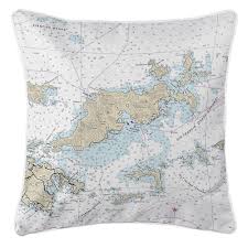 Bvi Tortola Bvi Nautical Chart Pillow