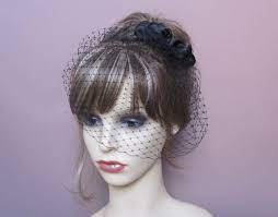 Black Birdcage Veil With Bow Wedding Funerals Occasion Wear Retro Party 40s 50s Vintage Style Veil Vintage Style Veil Black Birdcage Veils Wedding Bows