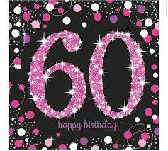 Servetten 60 Jaar Happy Birthday Roze 33cm 16st Gefeliciteerd 30 80 Verjaardag 80e Verjaardag