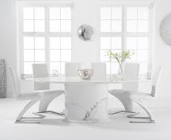 Mix and match any of our tables with any of our chairs. Colby 200cm Oval White Marble Dining Table With Hampstead Chairs