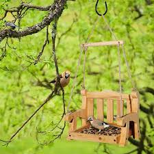 Iwntwy outside wooden bird feeder, hanging wild birdfeeder with drain holes for finch, cardinal solution4patio homes garden white swing adirondack chair bird feeder cute, metal. Swing Chair Bird Feeder Garden Hanging Swing Bird Feeder For Outdoor Courtyard Yard Wild Birds Feeding Walmart Canada