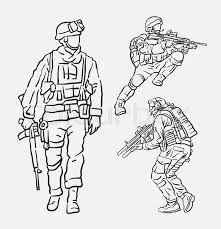 Almost files can be used for commercial. Soldier Army Action Hand Drawing Good Stock Vector Colourbox