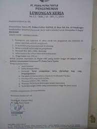Tersedia loker untuk berbagai kalangan dari lulusan sma, smk, fresh graduate. Lowongan Kerja Pt Pisma Putra Textile Facebook
