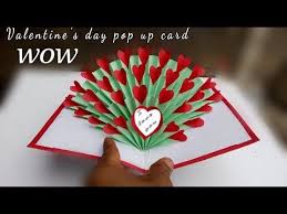 Valentine's day pop up cards. Hand Made Gift For Valentine S Day Valentine S Day Pop Up Card Tutorial 3d Heart Paper C Hearts Paper Crafts Pop Up Valentine Cards Valentine Cards Handmade