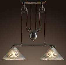 The Industrial Pulley Double Pendant Industrial Light Fixtures Pulley Light Pulley Pendant Light