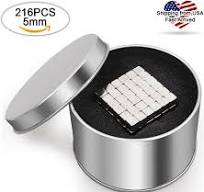 Upgraded Magnetic Cube 5mm 216pcs Silver Magnets Blocks ...