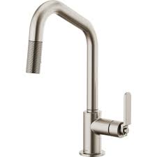 Brizo 63064lf Litze Single Handle Angled Spout Pull Down Kitchen Faucet With Ind Brilliance Stainless Faucet Kitchen Single Handle Kitchen Faucet Faucet Brizo