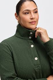 Sammy Plus Cable Knit Long Sleeve Popover Sweater- Foxcroft