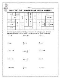Solving One Step Equations Riddle Coloring Worksheet Multiplying Dividing One Step Equations Equations Fraction Riddles