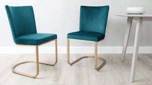 Form Dark Teal Velvet And Brass Cantilever Dining Chair Set Of 2 Cantilever Dining Chair Velvet Dining Chairs Dining Chairs