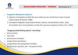 Biaya operasi diartikan sebagai biaya yang memang. Pertemuan 1 Manajemen Operasi Jasa Ekma4369 Ppt Download