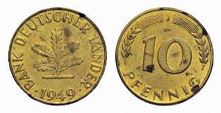 Weniger gut erhaltene exemplare lassen sich ab und an schon ein paar hundert euro erlösen. Muenzauktion Com 2341077 Bank Deutscher Lander 10 Pfennig 1949 J