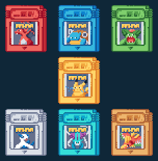 Pokémon sword and pokémon shield. Pokemon Game Boy Cartridges Pixelart